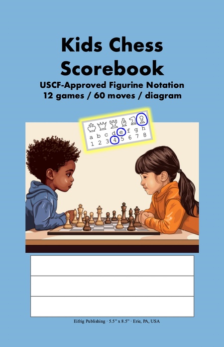 kids chess scorebook cover