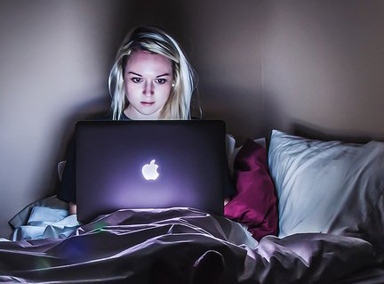 woman researching restless sleep