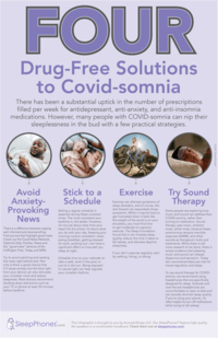 Four drug-free solutions to covid-somnia. Many people with COVID-somnia can nip their sleeplessness in the bud with a few practical strategies.