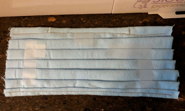 home made face mask pleating